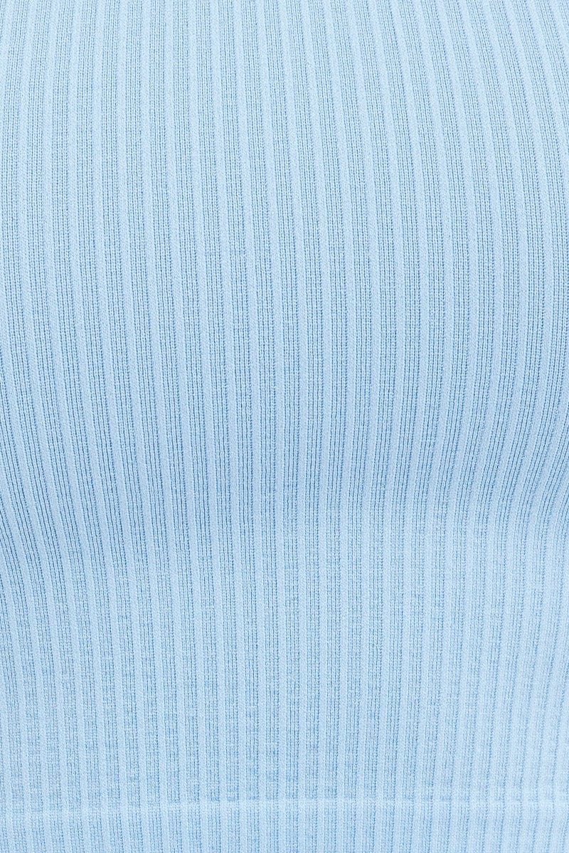 Blue T Shirt Short Sleeve Scoop Neck Seamless