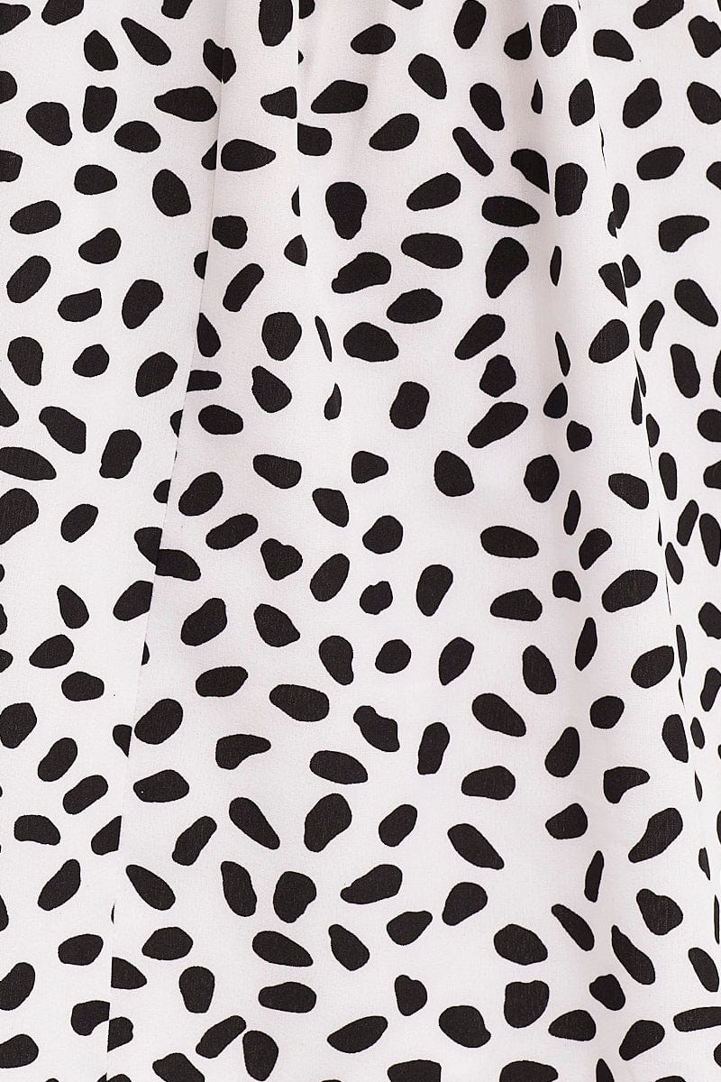 Print Puff Sleeve Skater Dress