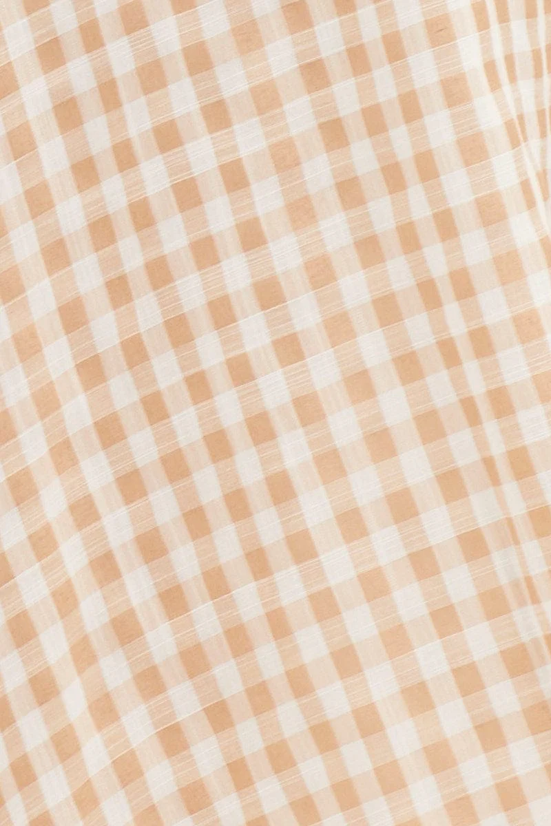 Stripe Check One Shoulder Midi Dress