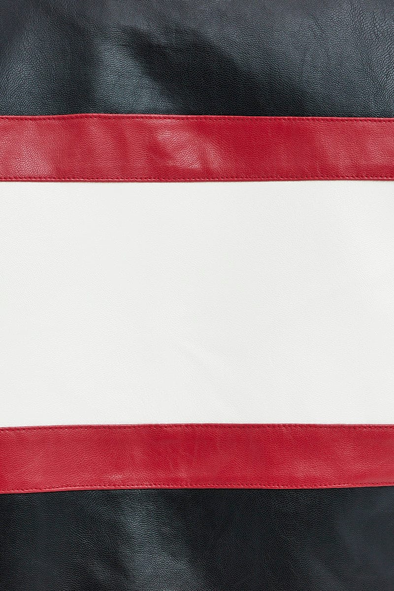 Black Faux Leather Jacket Long Sleeves