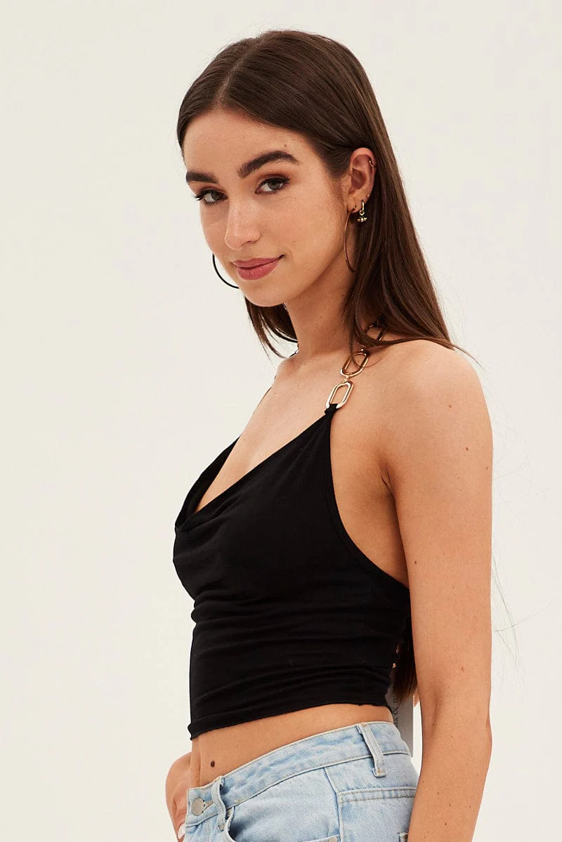 Black Halter Top Jersey