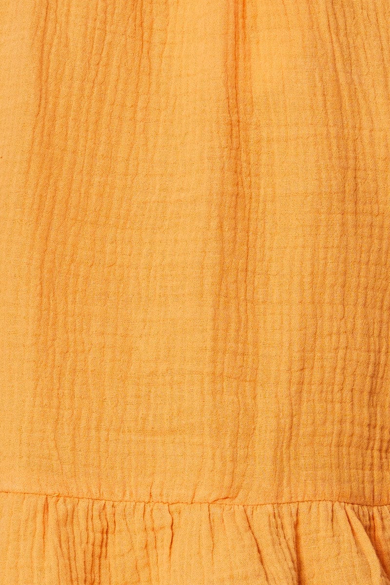 Orange Peplum Top Halter