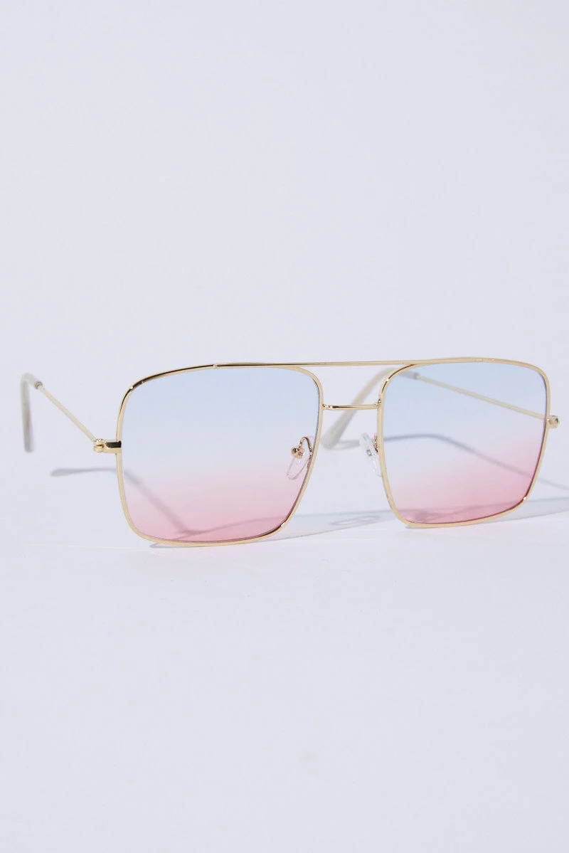 Pink Oversized Square Sunglasses