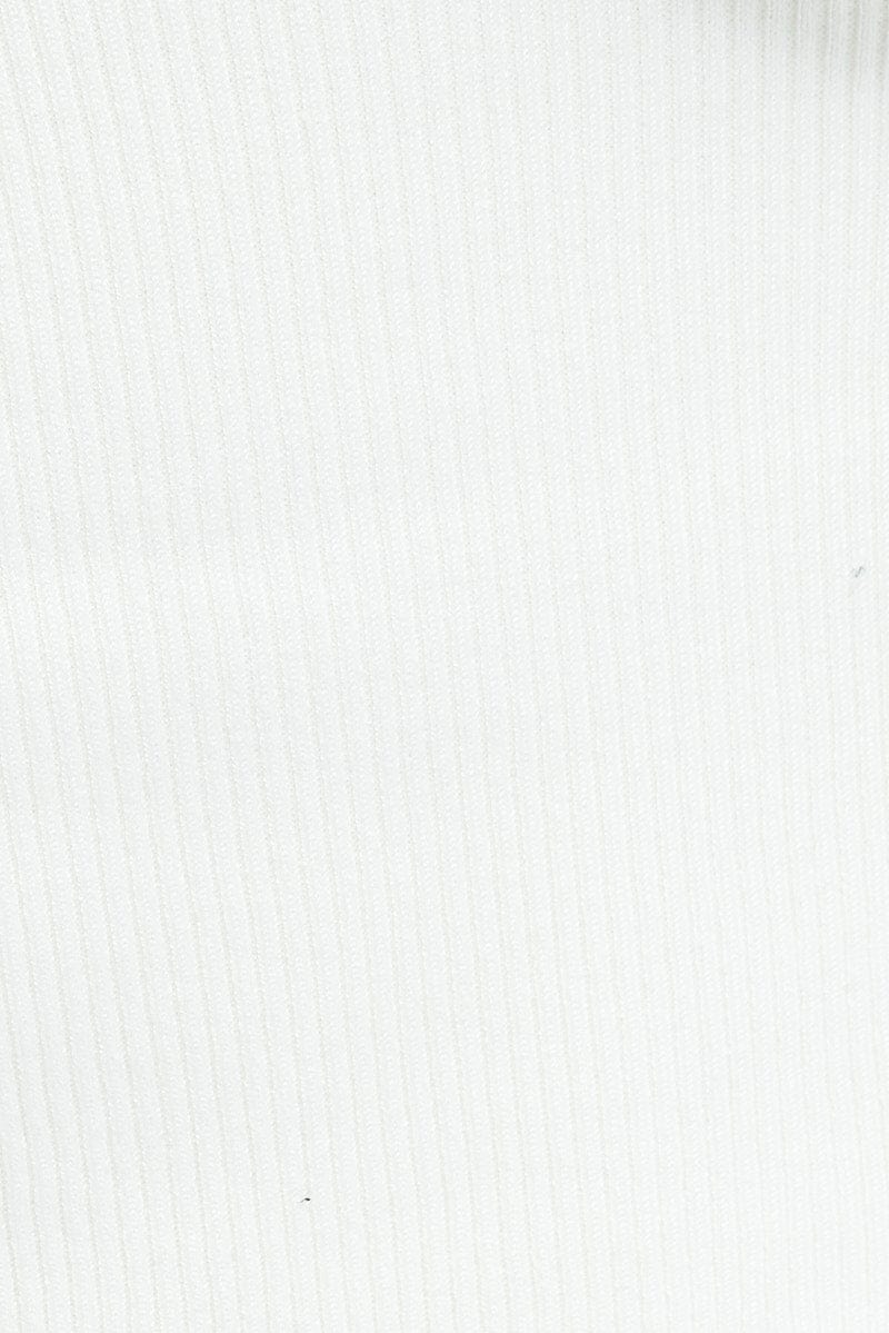 White Knit Zip Up Cardigan Hooded