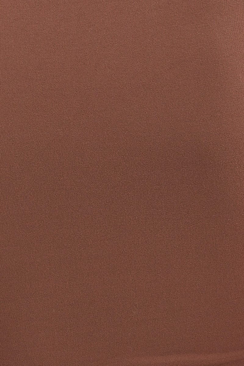 Brown T Shirt Short Sleeve Crew neck