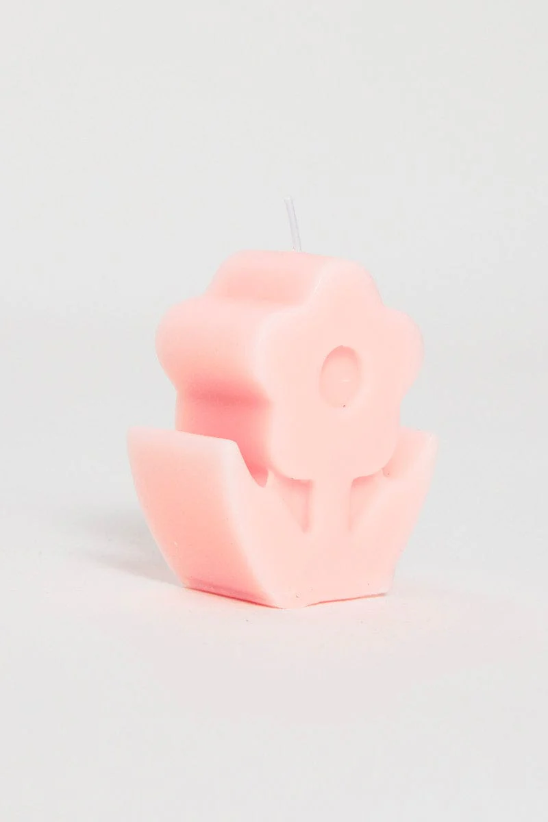 Pink Flower Scented Candle