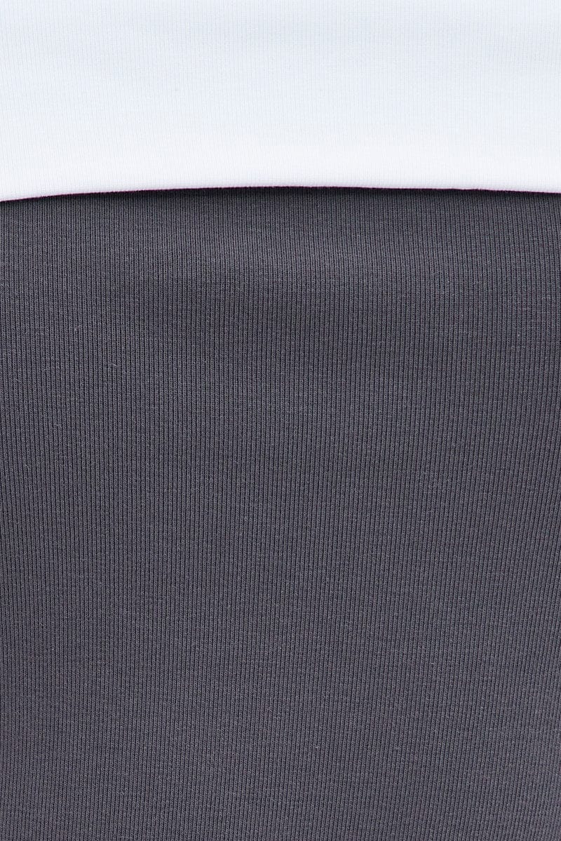 Grey Bandeau Dress Sleeveless Strapless Mini Jersey