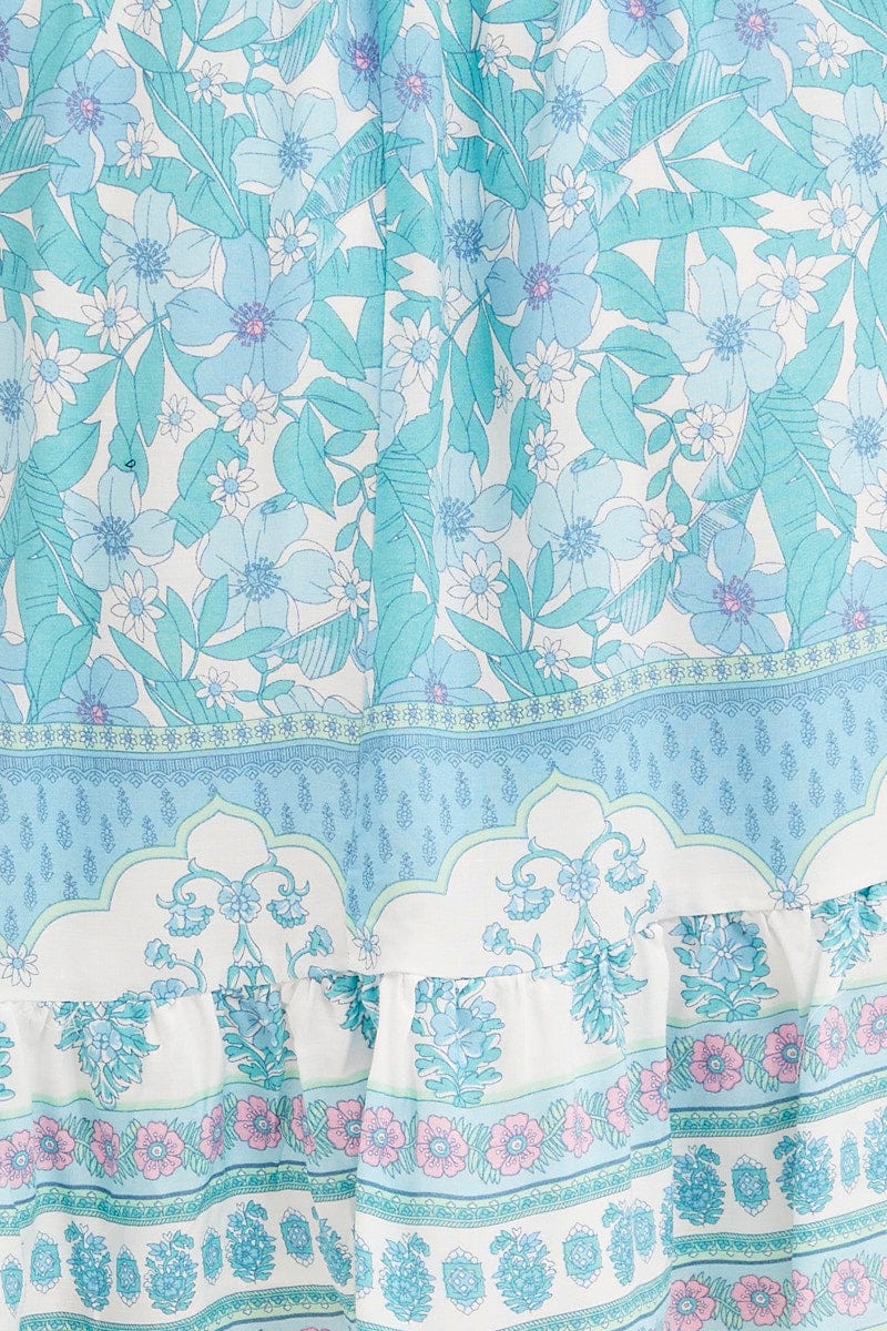 Boho Print Tie Waist Dress Long Sleeve Mini