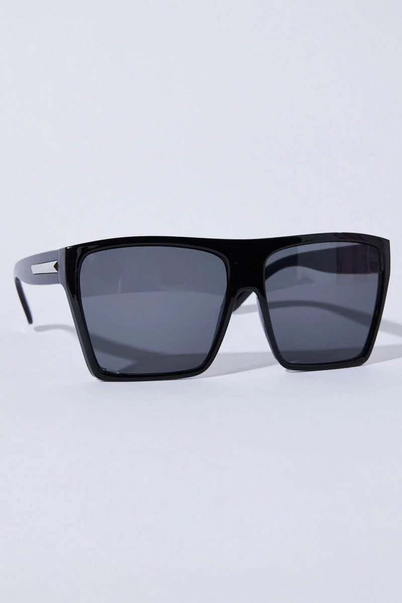 Grey Animal Print Oversized Square Sunglasses