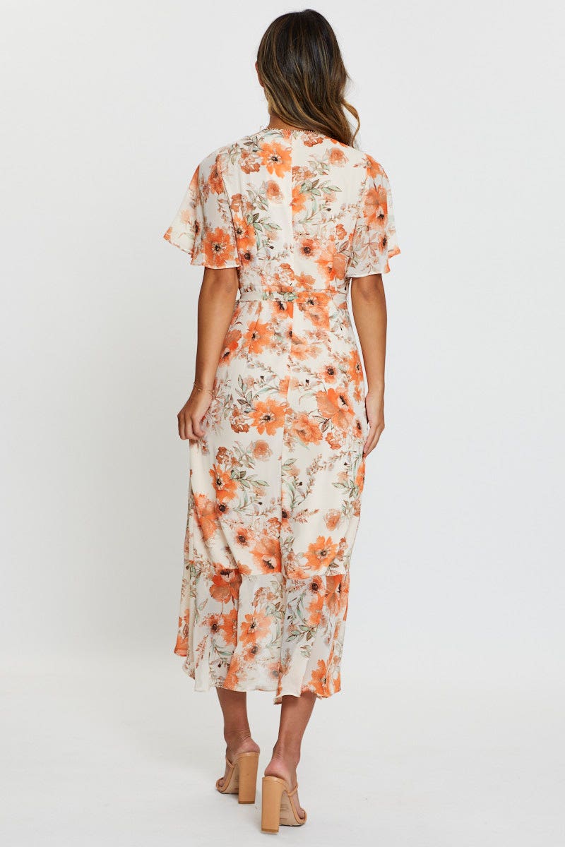 Print Dress Short Sleeve Maxi