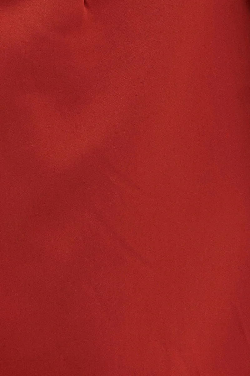 Brown Mini Skirt Satin