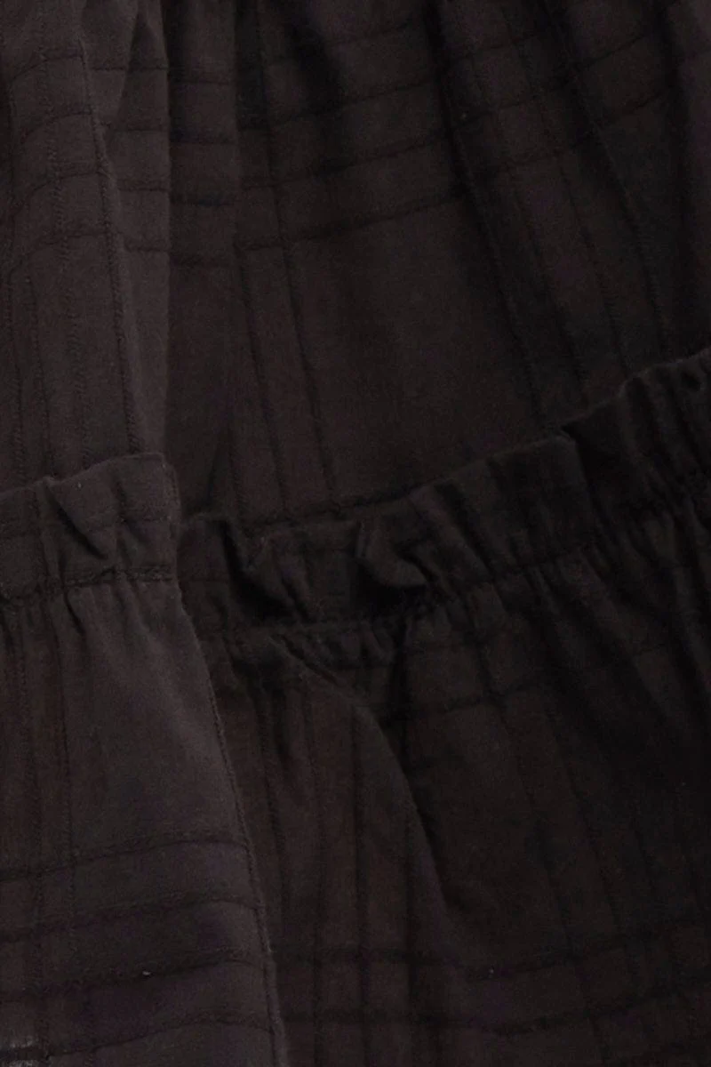 Black Ruffle Midi Dress