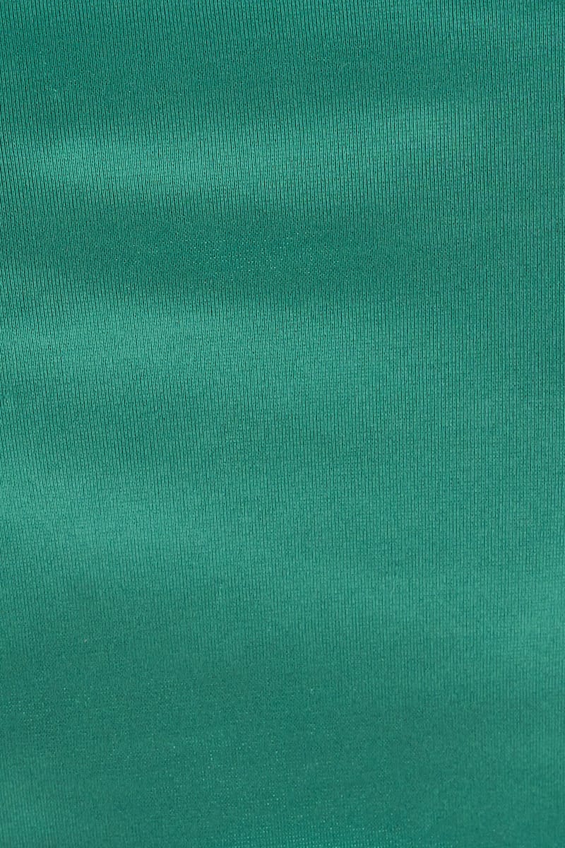 Green Cami Top Sleeveless V Neck Crop Butterfly