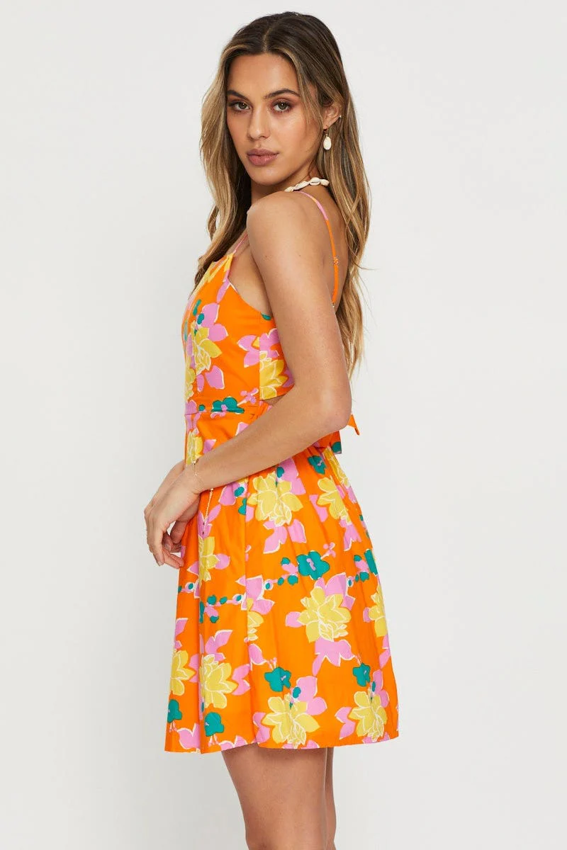 Print Mini Dress Short Sleeve