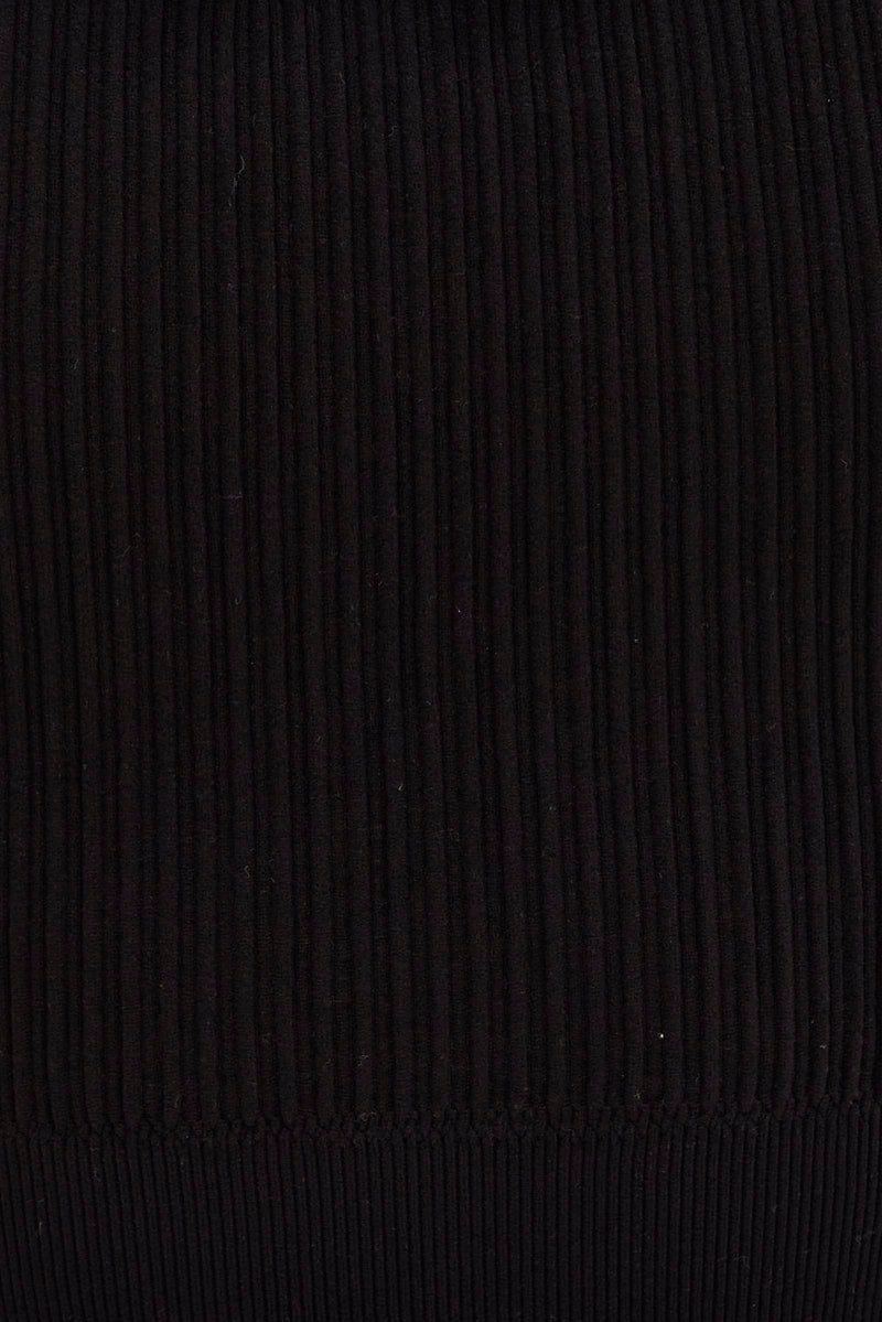 Black Singlet Top Square Neck Seamless