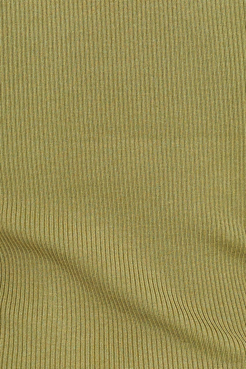 Green Sleeveless Racer Back Mini Rib Dress