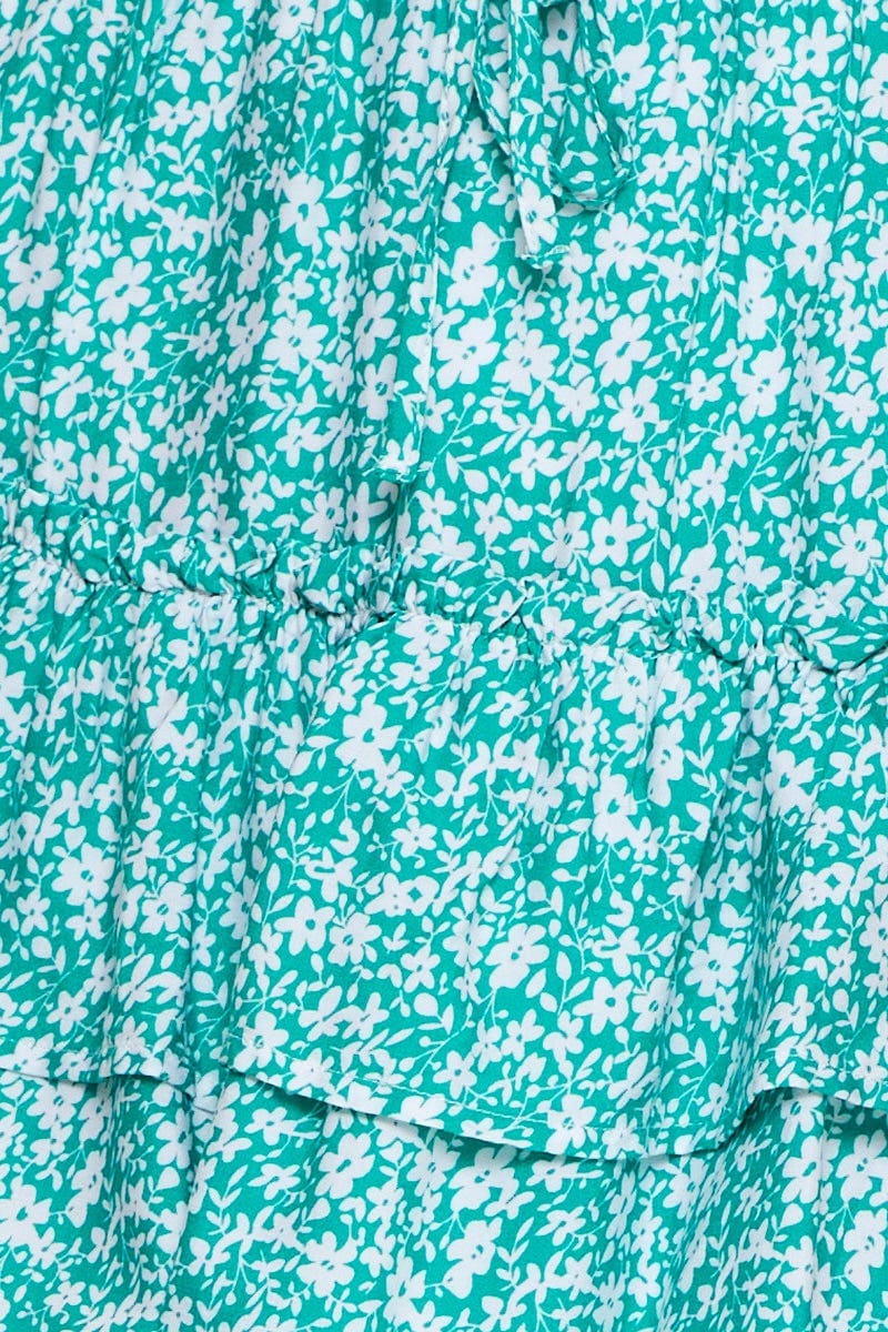 Print Flare Skirt Mini High Rise