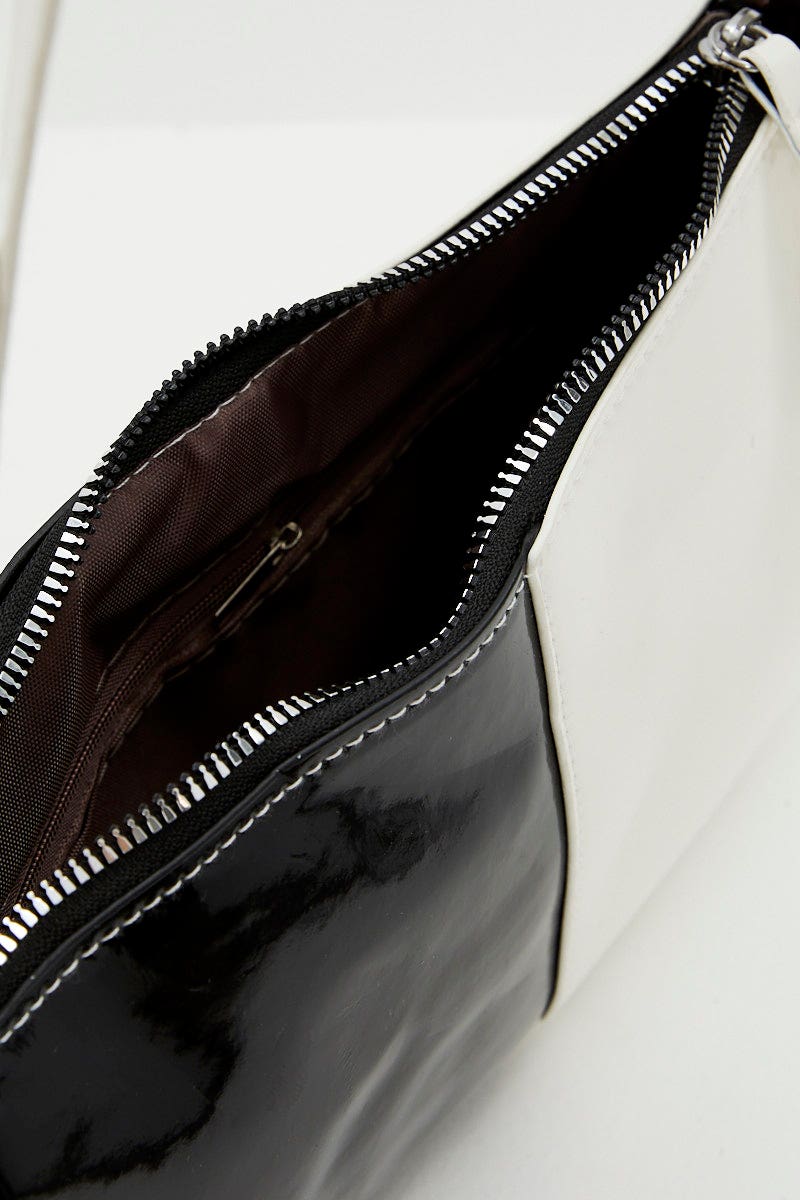 Stripe Half And Half Monochrome Under Arm Bag