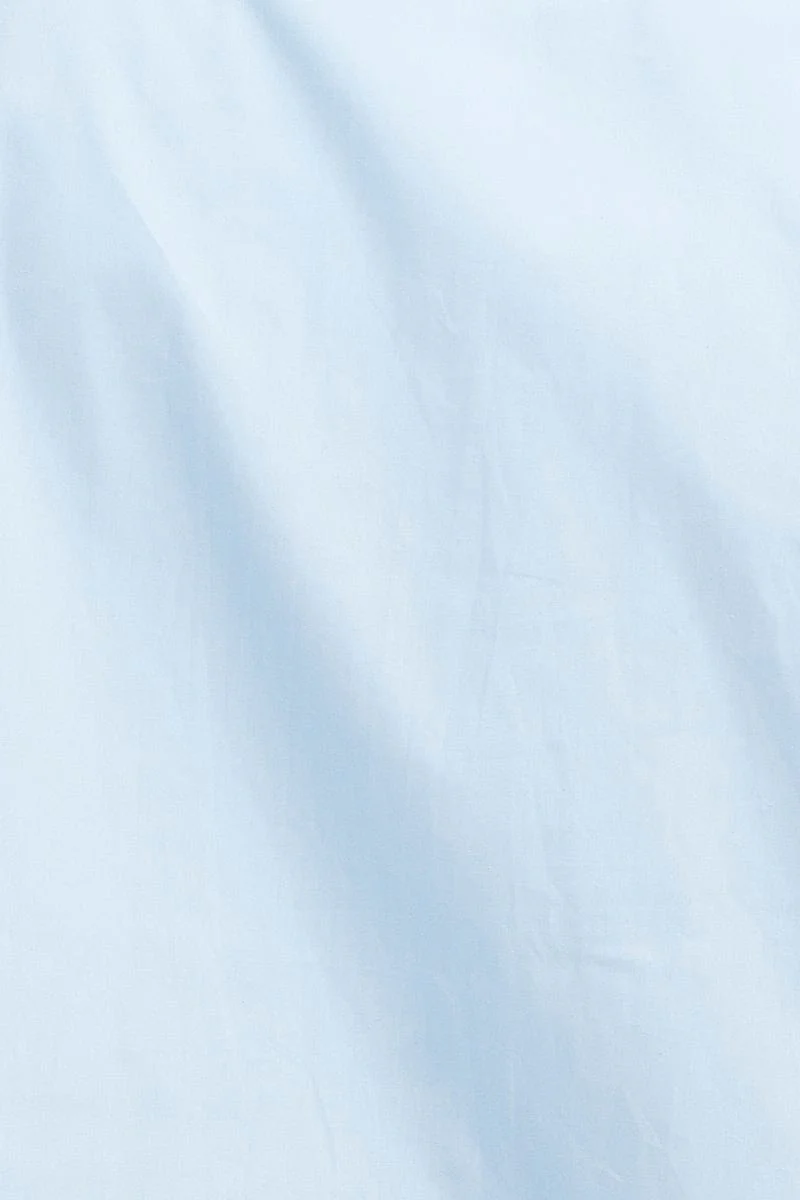 Blue Oversized Shirts Long Sleeve Collared