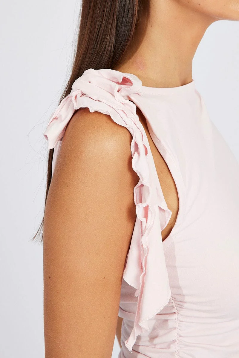Pink Supersoft Top Ruffle
