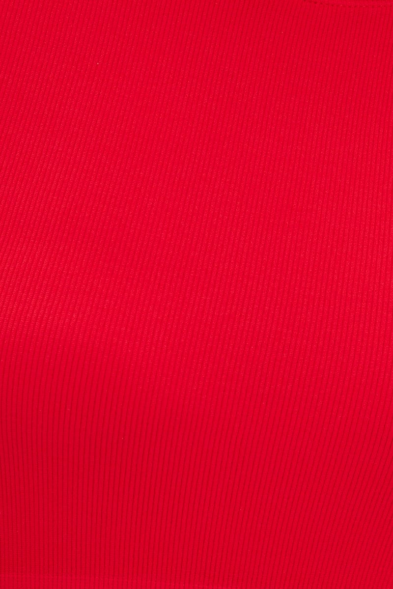 Red T Shirt Short Sleeve Crew Neck Seamless