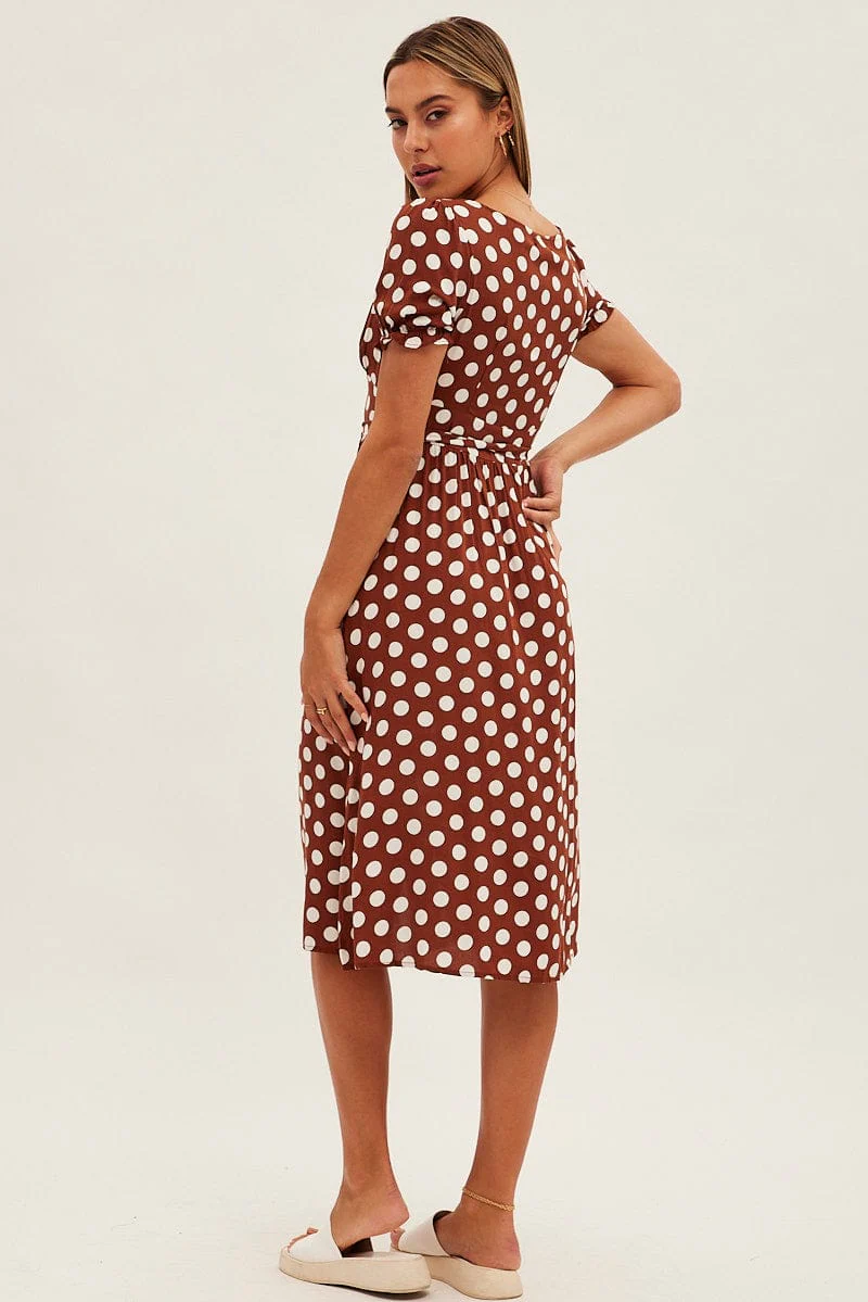 Polka Dot Midi Dress