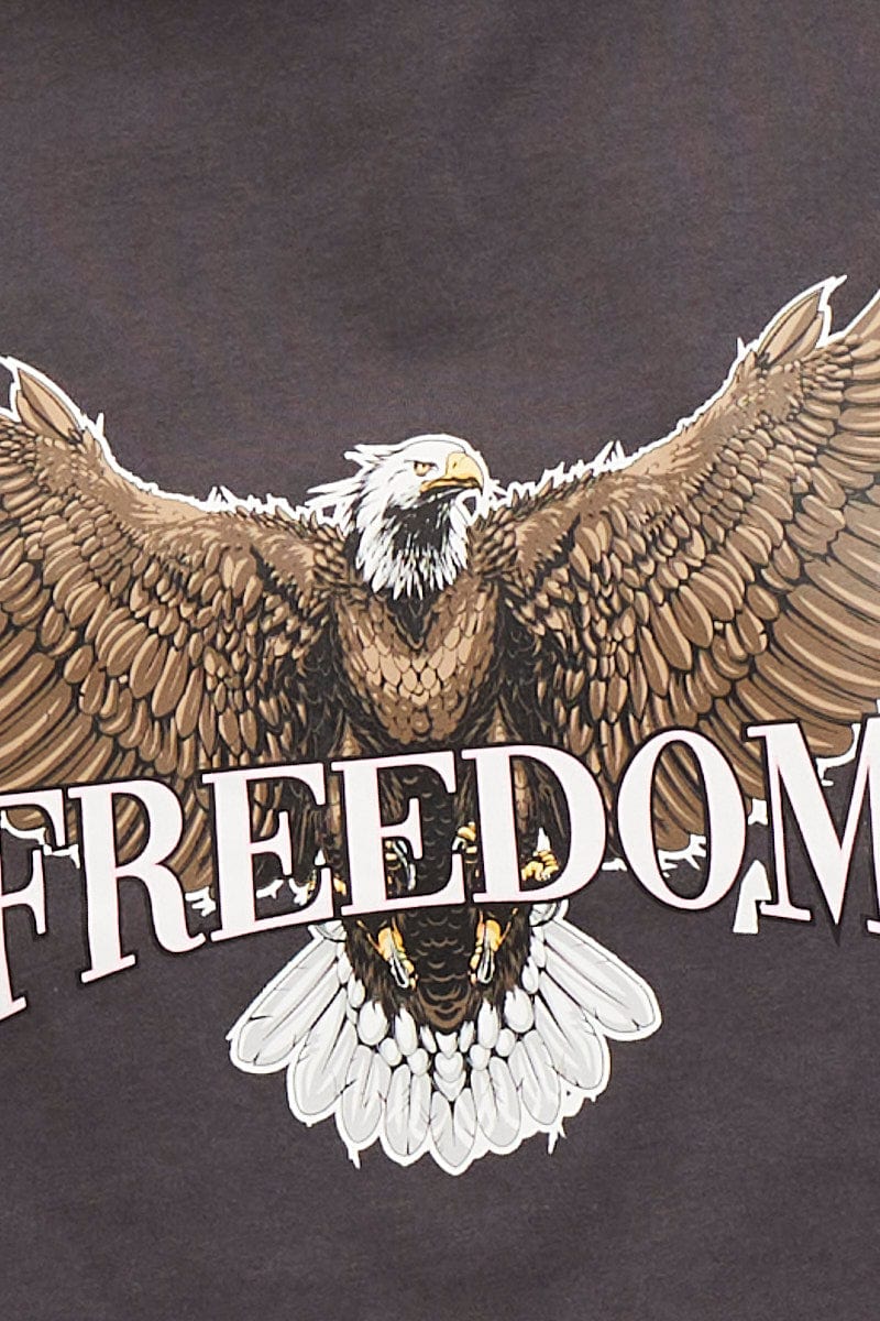 Grey Graphic T Shirt Short Sleeve Crew Neck