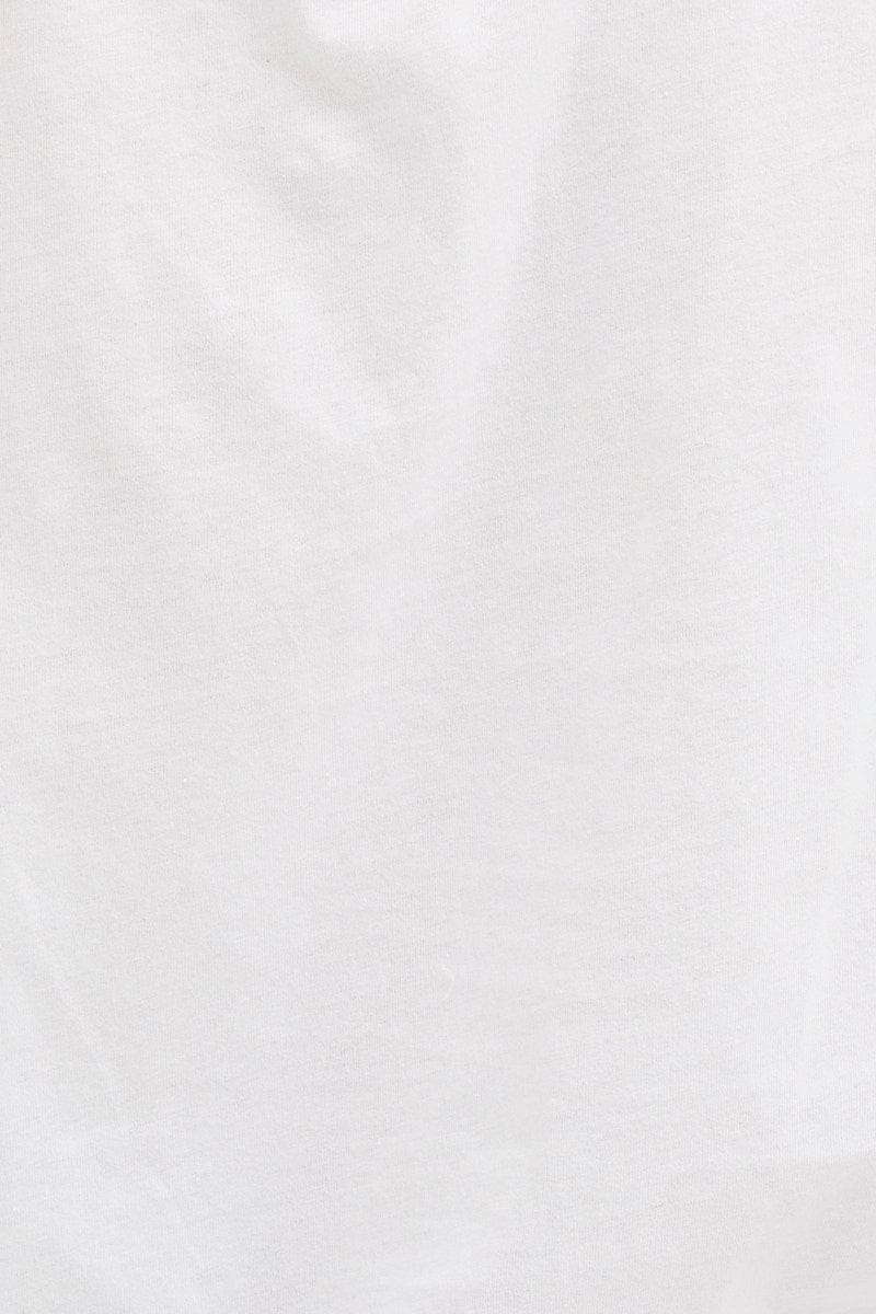 White Frill Detail T Shirt Short Sleeve