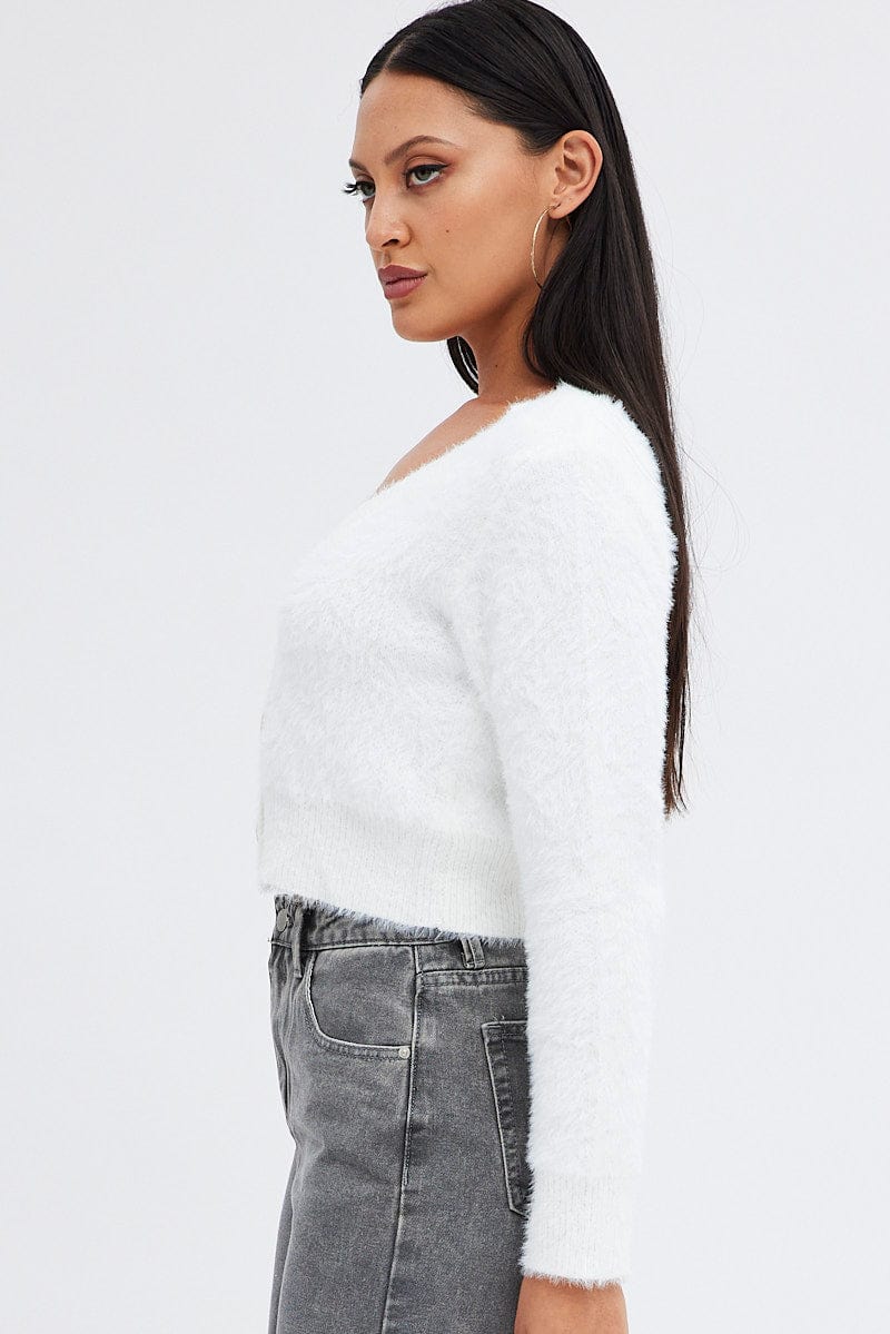 White Fluffy Cardigan