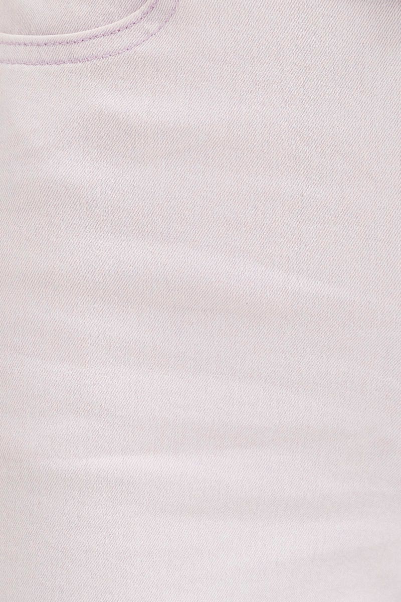 Purple High Waist Denim Shorts Skinny