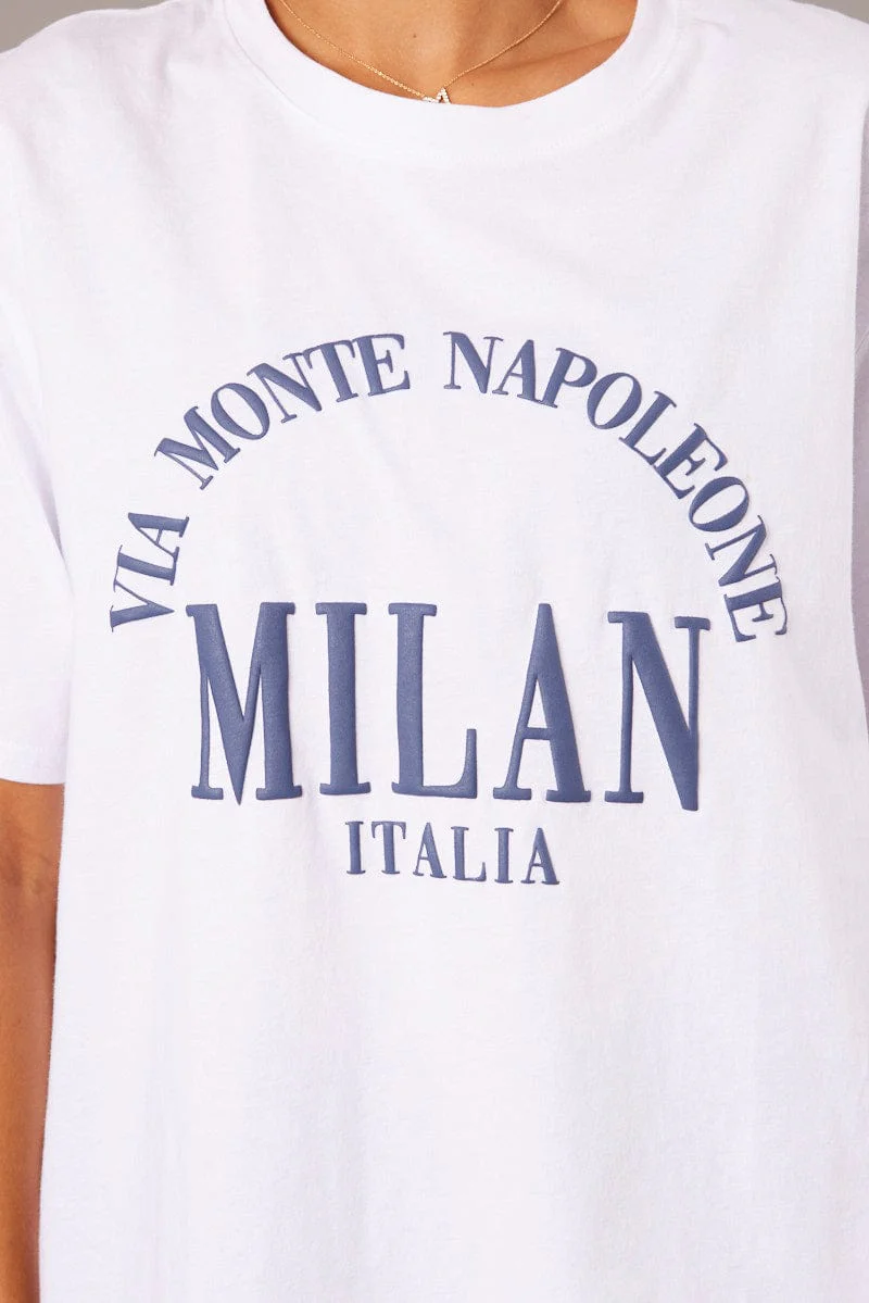 White Graphic Tee Short Sleeve