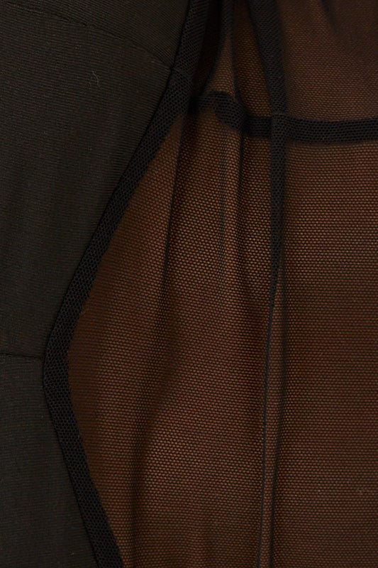 Black Lace Trim Mesh Cami Top