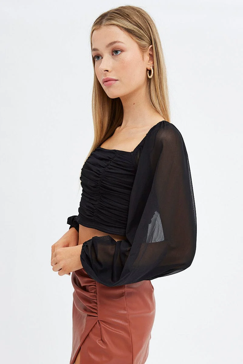 Black Bubble Top Long Sleeves