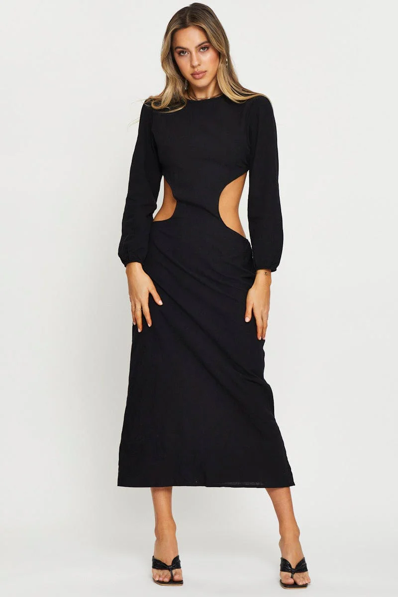 Black Maxi Dress Long Sleeve