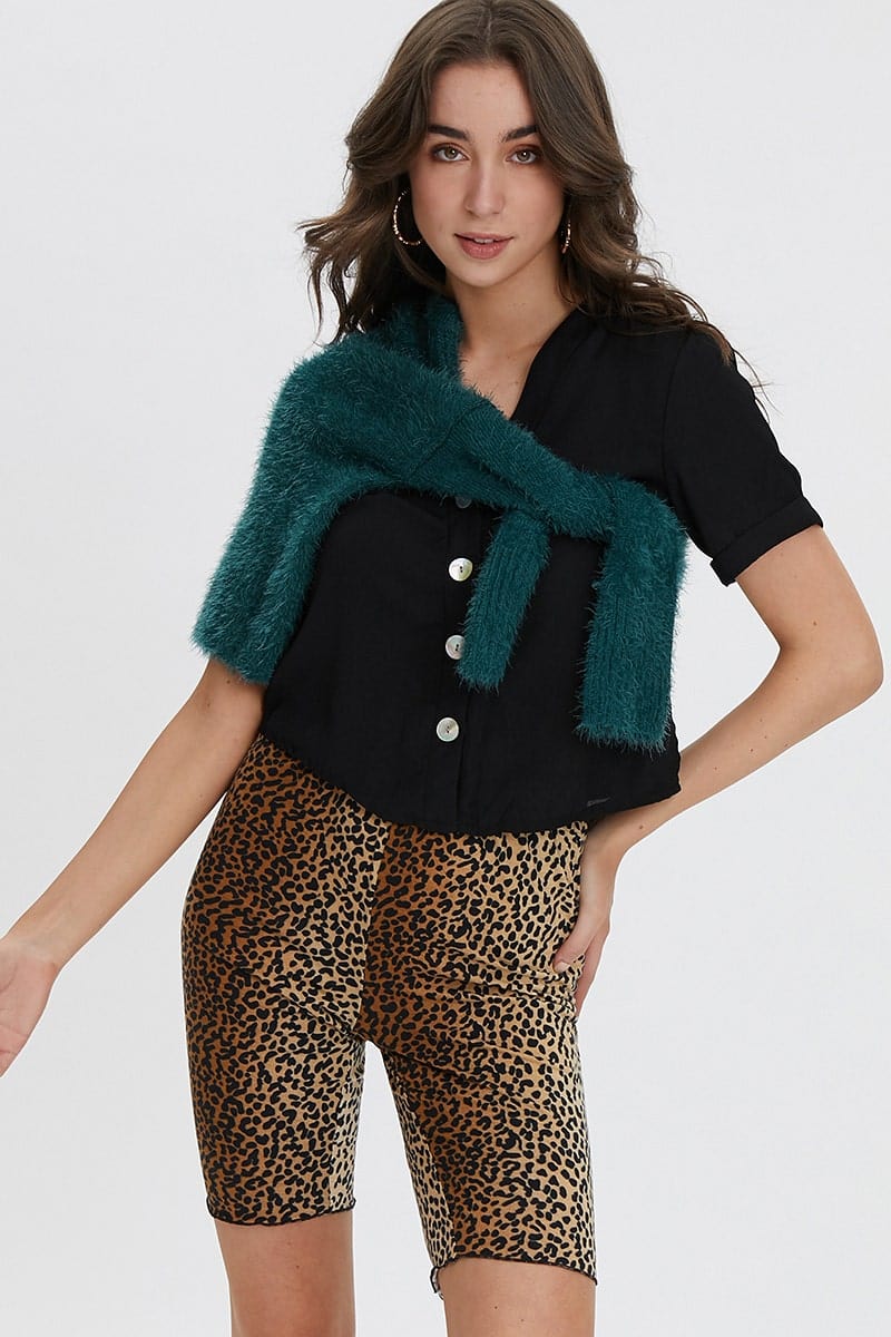 Print Biker Shorts High Rise