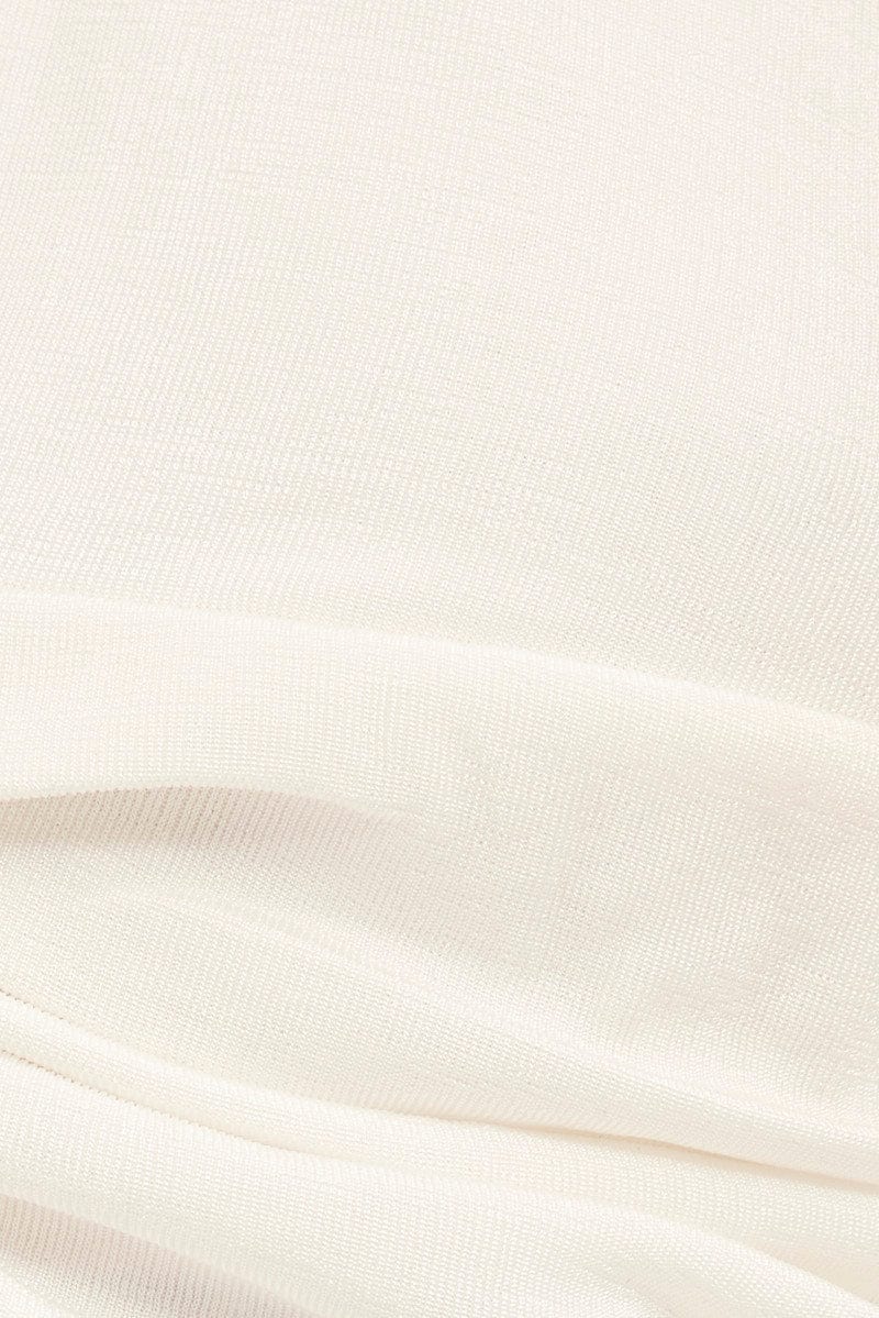 White Front Ruched Halter Top