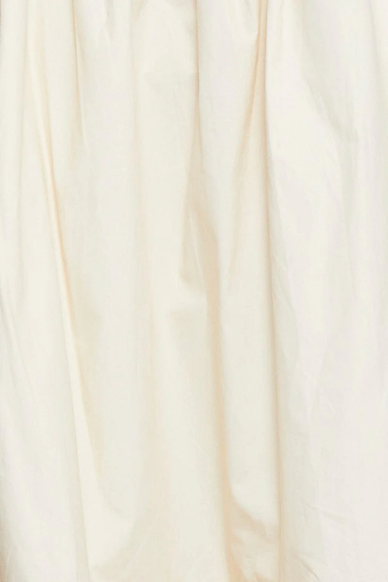 Beige Midi Dress Sleeveless Tie Shoulder