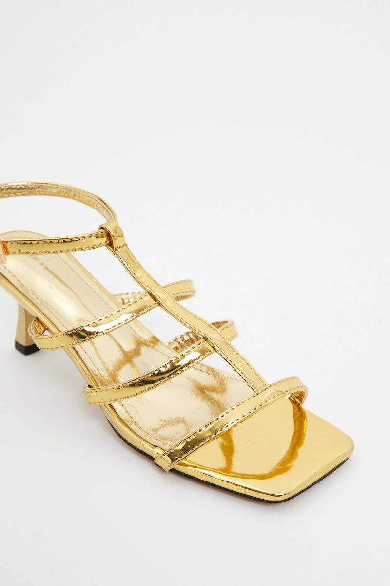 Gold Strappy Heels