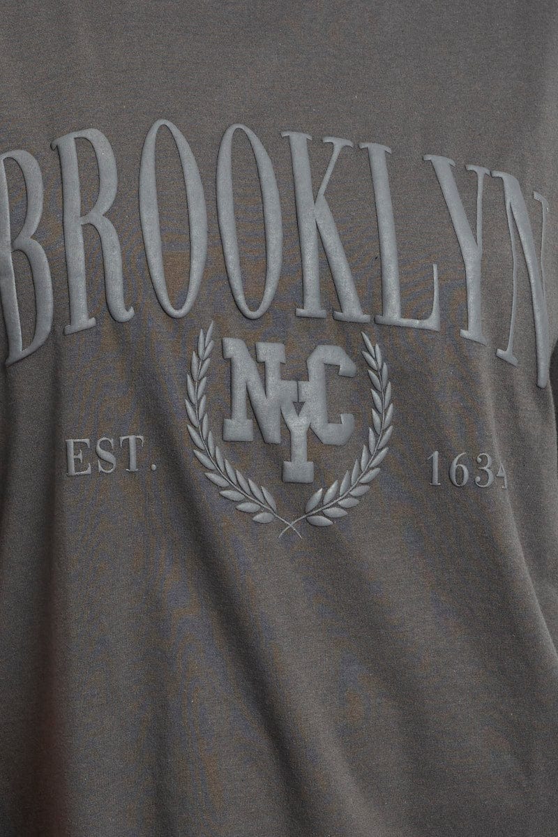 Grey Graphic Tee Short Sleeve