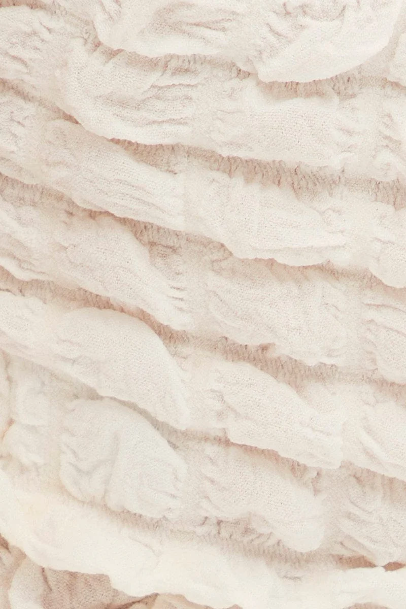 White Textured Crop Boobtube