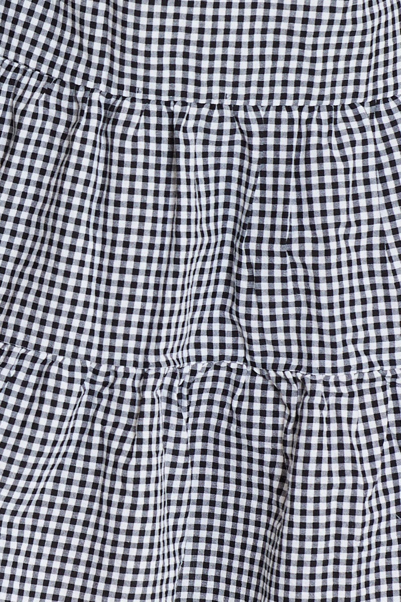 Check Shirt Dress Long Sleeve V Neck