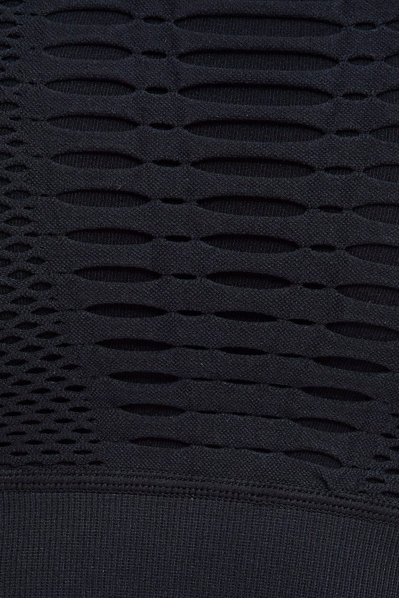 Black Fishnet Top Sleeveless Crop Seamless