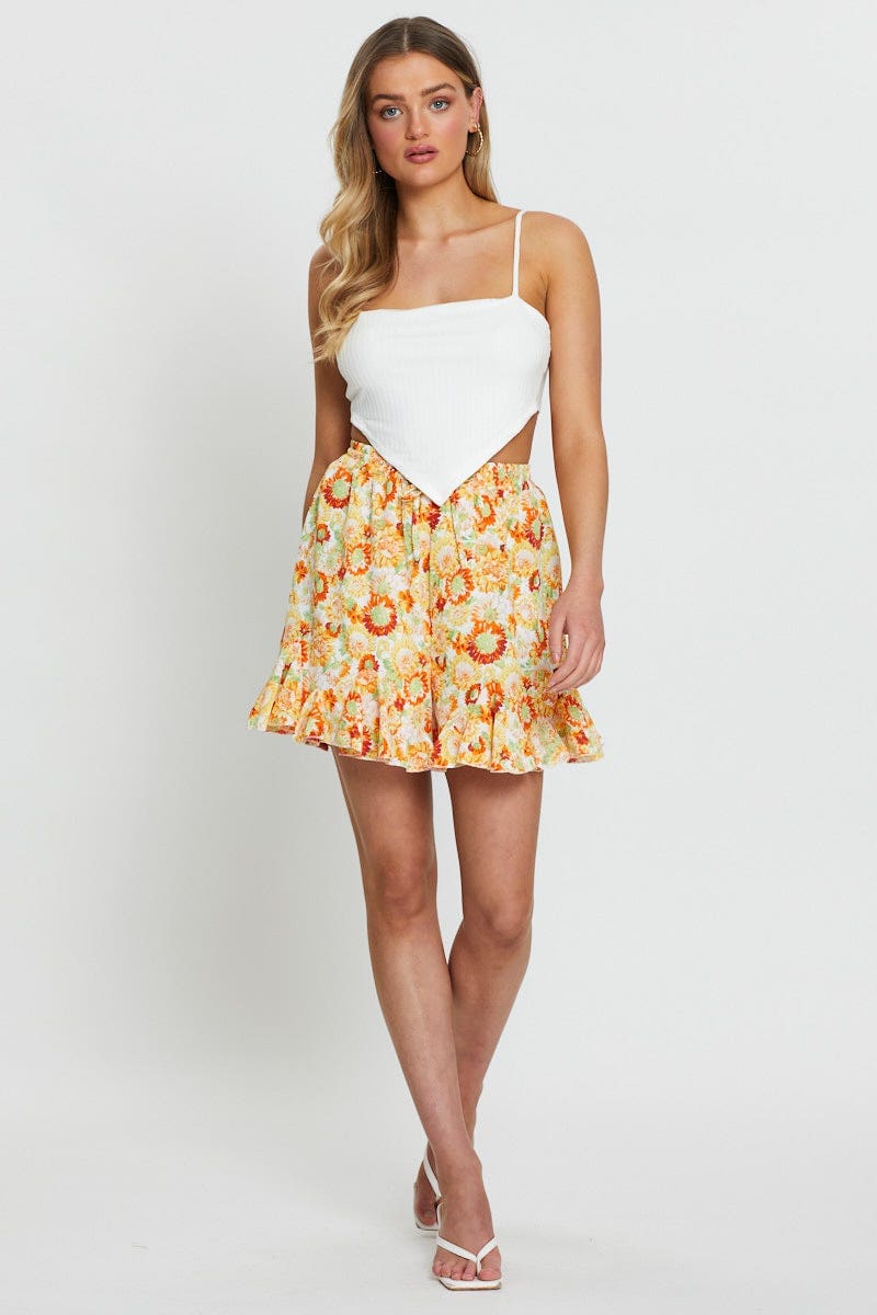 Print Elastic Waist Short
