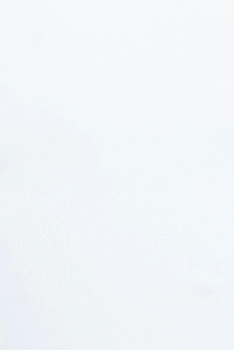 White Top Long Sleeve Square Neck