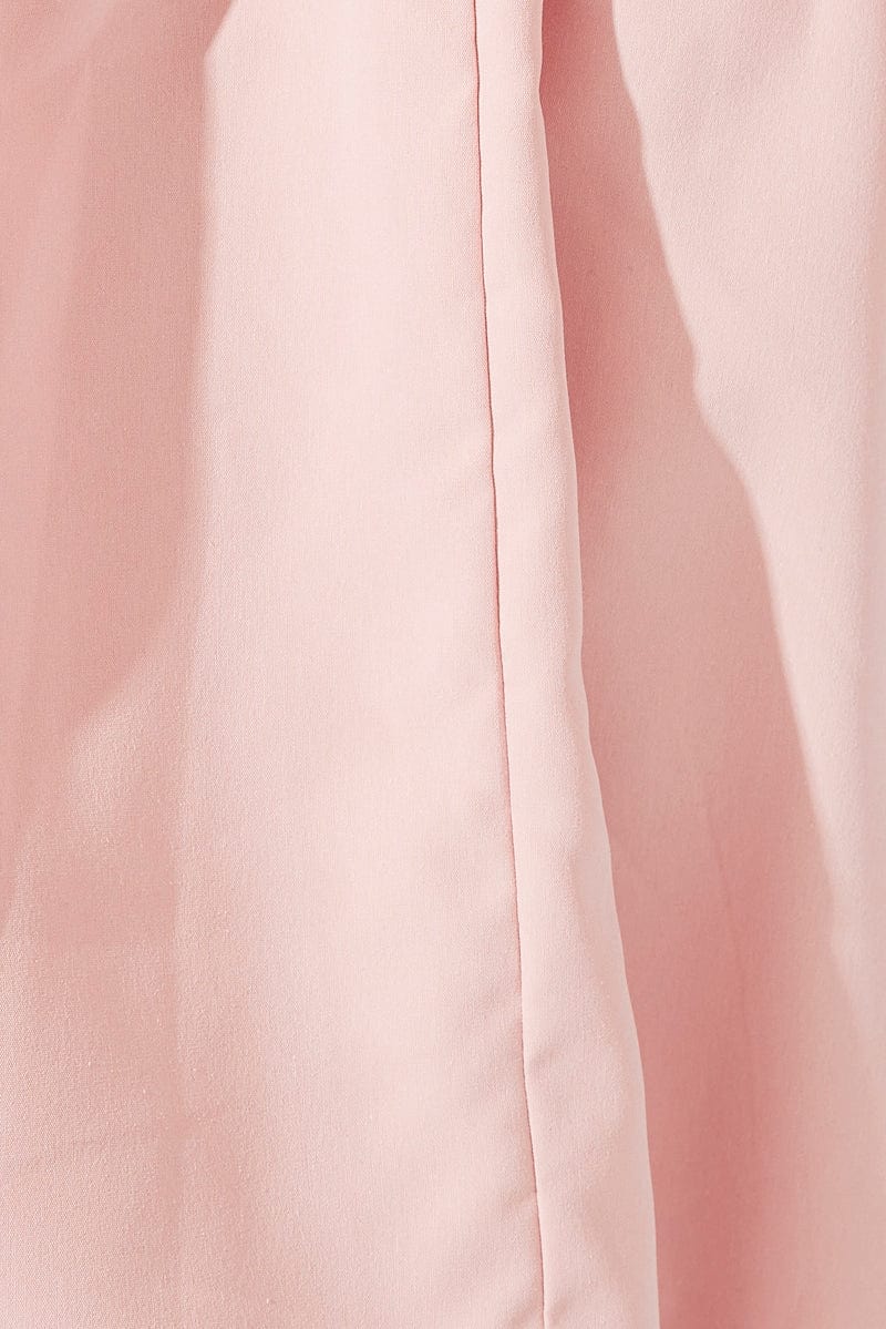 Pink Puffball Dress Statement Plunge Mini Dress