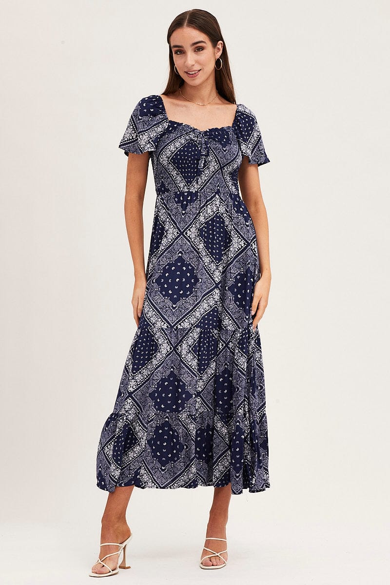 Boho Print Midi Dress