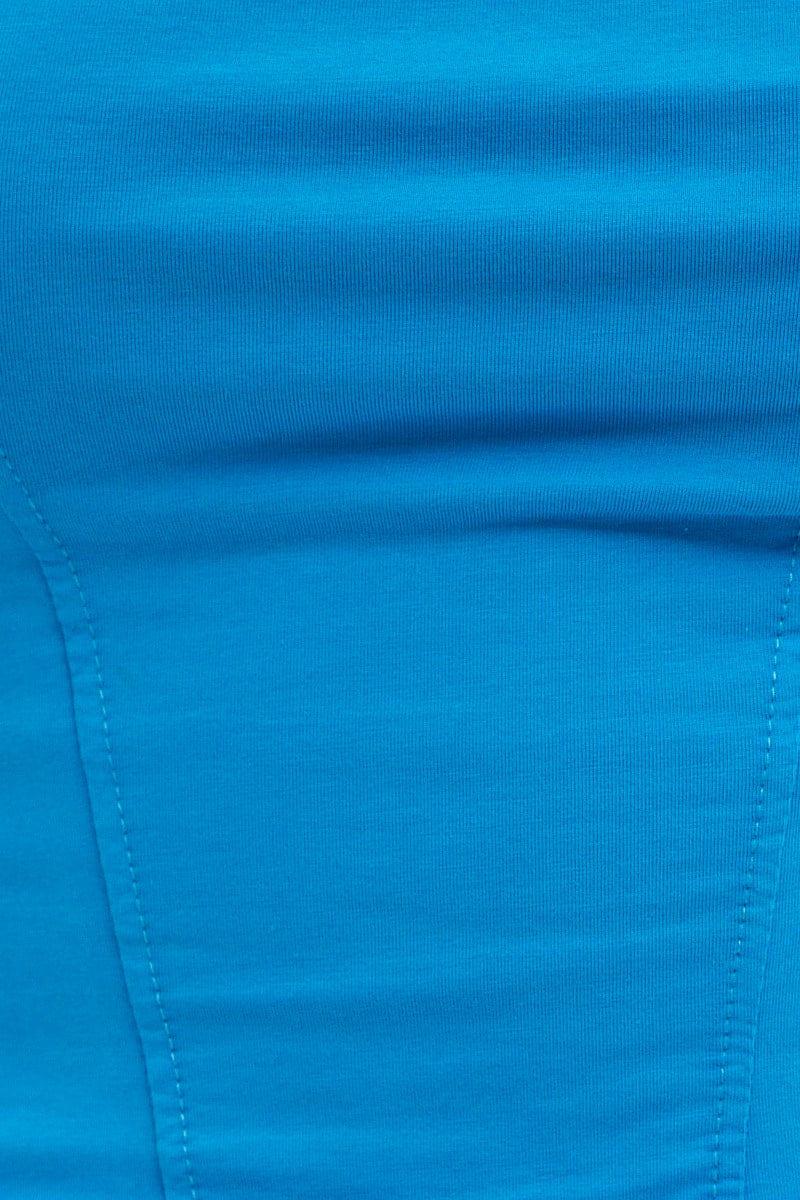 Blue Corset Bandeau Crop Top