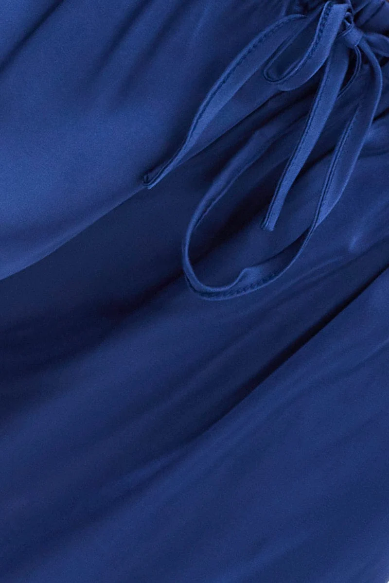 Blue Wide Leg Pants High Rise