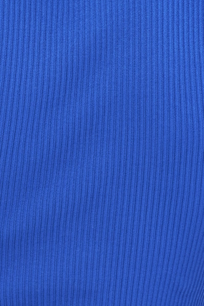 Blue Seamless Rib Tank Top