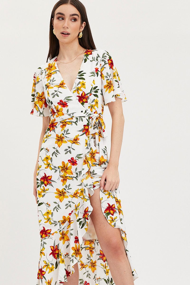Print Dress Short Sleeve Maxi